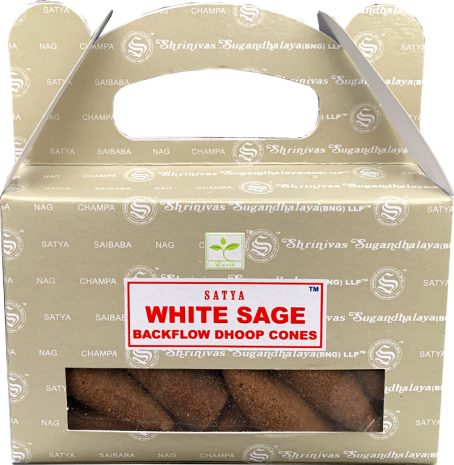 Encens Satya Sauge Blanche Backflow 24 cônes Encens Backflow Satya Sauge Blanche