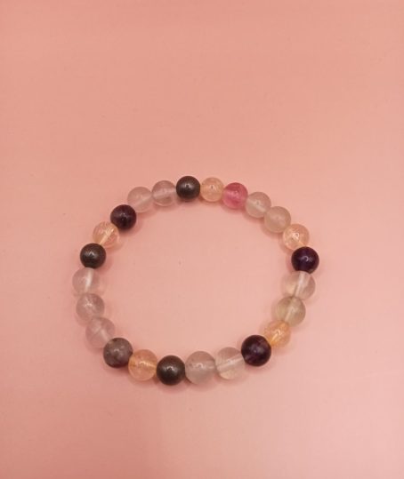 Bracelet enfant en citrine, fluorine et pyrite concentration