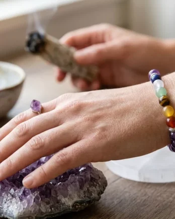 Bracelet Améthyste 7 Chakras 8mm