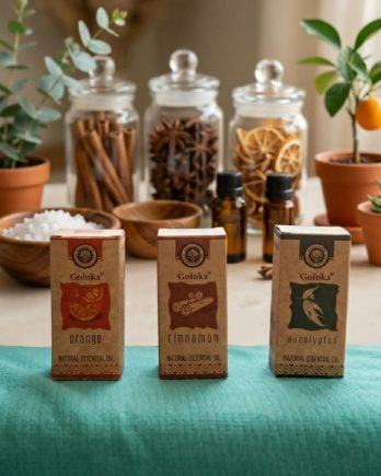 Lot 3 Huiles Essentielles Goloka – Trio Essentiel Bien‑Être Eucalyptus, Cannelle & Orange Lot 3 Huiles Essentielles Goloka – Trio Essentiel Bien‑Être Eucalyptus, Cannelle & Orange